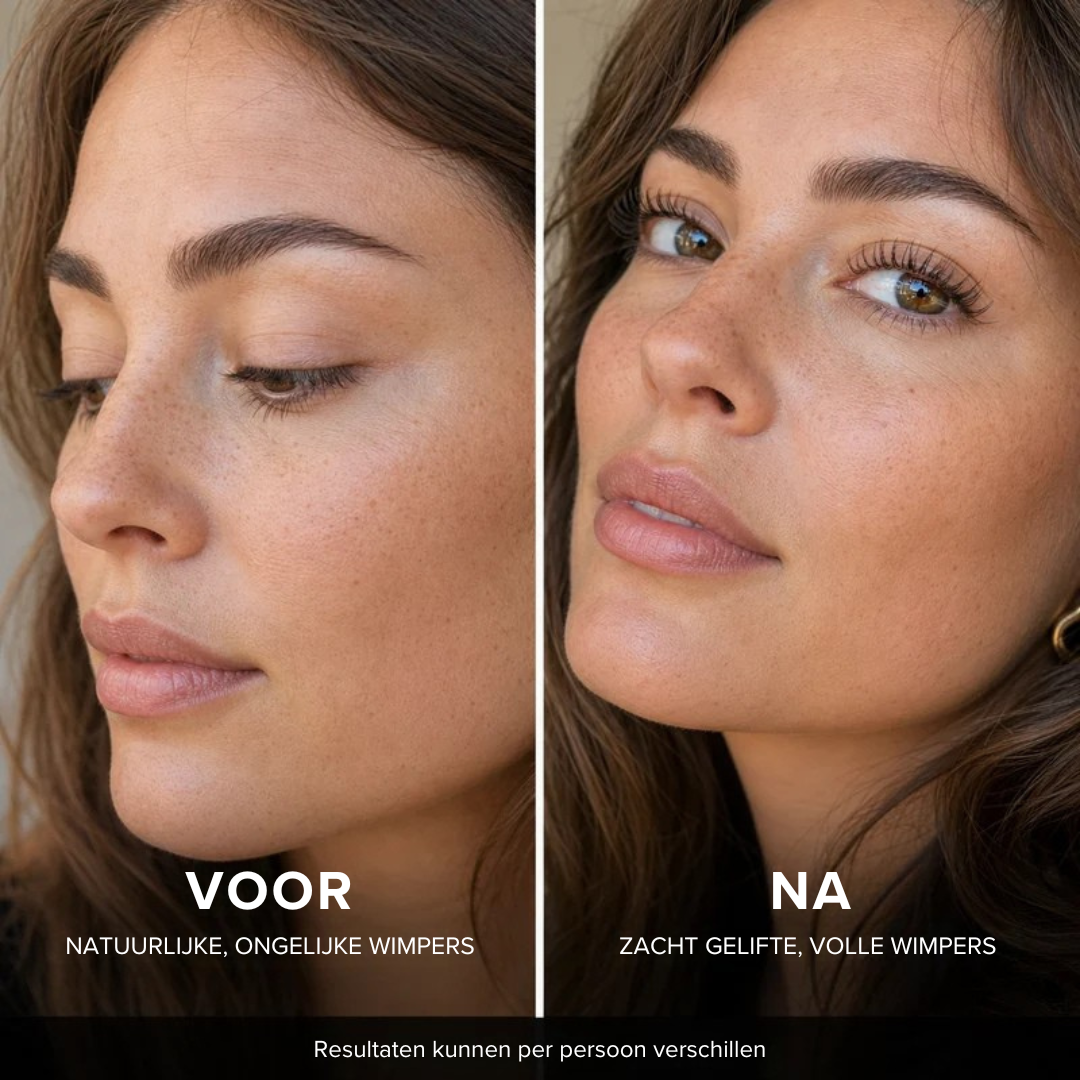 Voor- en na-aanzicht van een wimperroutine